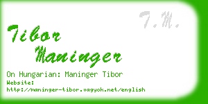 tibor maninger business card